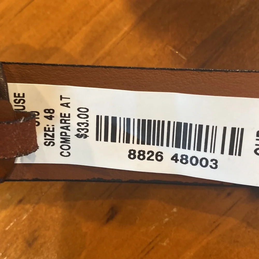 NWT leather belt brown buckle size 48 workwear